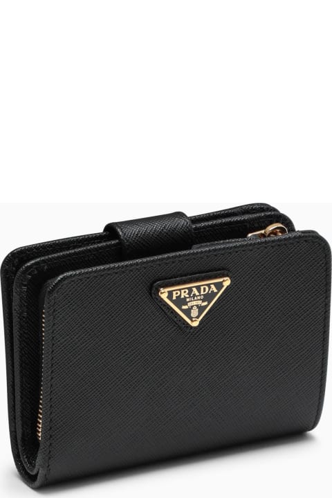 Prada Wallets for Women Prada Black Saffiano Leather Small Continental Wallet