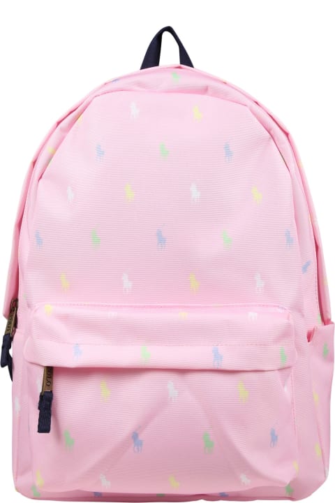 Ralph Lauren for Kids Ralph Lauren Pink Backpack For Girl With All-over Logo