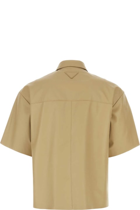Clothing for Men Prada Beige Leather Shirt