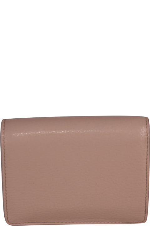 Snap Button Pearl Embellished Wallet