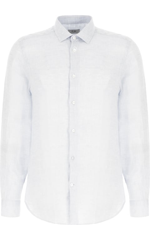 Corneliani Shirts for Men Corneliani Pastel Light Blue Linen Shirt