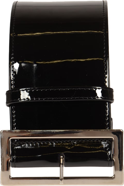 Belts for Women Philosophy di Lorenzo Serafini Long Thick Rectangle Buckle Belt