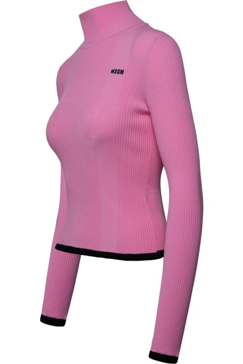 MSGM Sweaters for Women MSGM Pink Viscose Turtleneck Sweater