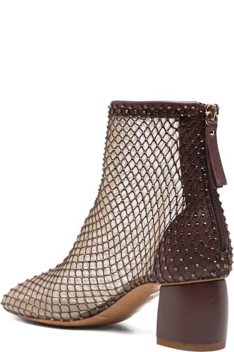 Forte_Forte Strass Mesh Ankle Boots