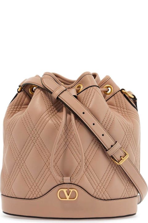 Valentino Garavani Bags for Women Valentino Garavani Vlogo Plaque Drawstring Quilted Shoulder Bag