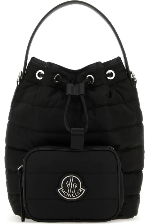ウィメンズ Monclerのトートバッグ Moncler Black Nylon Kilia Bucket Bag