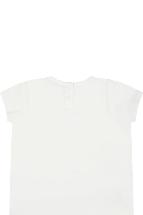Topwear for Baby Girls Bonpoint White T-shirt For Baby Girl With Cherries
