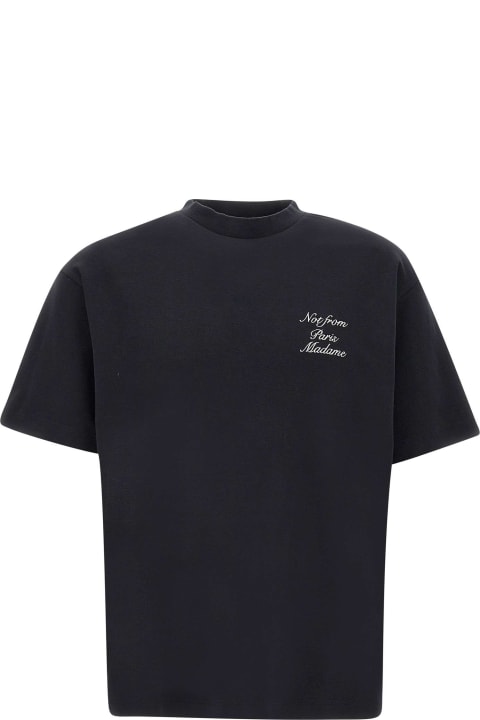 Fashion for Men Drôle de Monsieur "le Cursive Slogan T-shirt" Cotton T-shirt