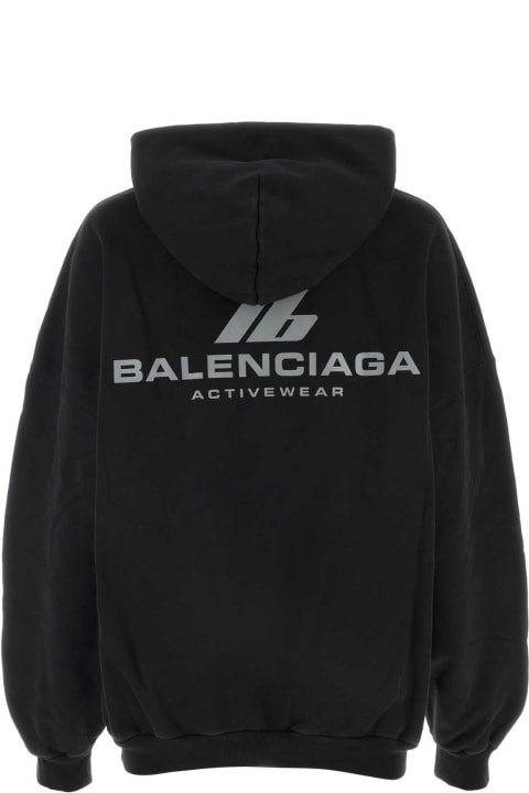 Fleeces & Tracksuits for Women Balenciaga Black Cotton Oversize Sweatshirt