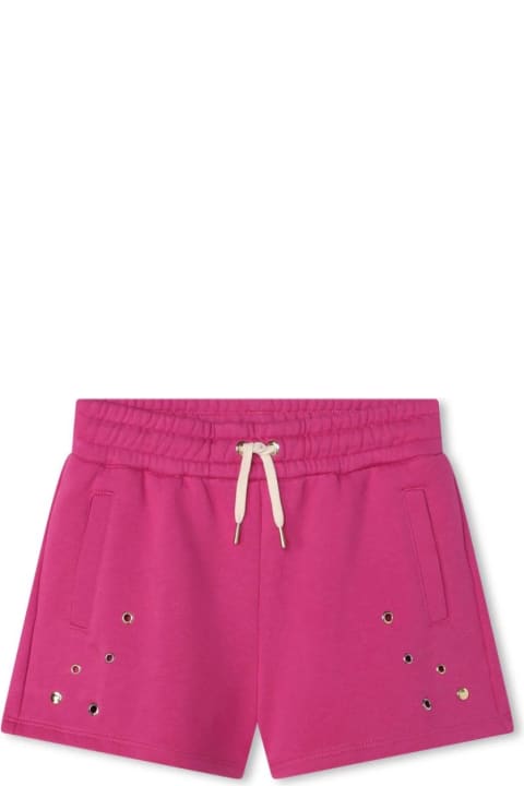 Chloé for Kids Chloé Fuchsia Sporty Shorts With Studs