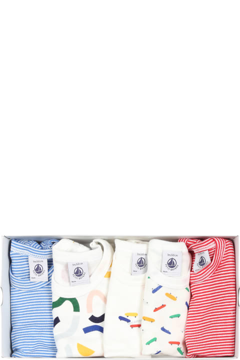 Petit Bateau Bodysuits & Sets for Baby Boys Petit Bateau Multicolor Set For Babykids With Print