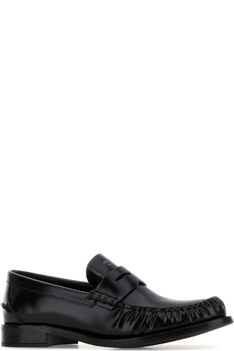 Prada for Kids Prada Black Leather Loafers