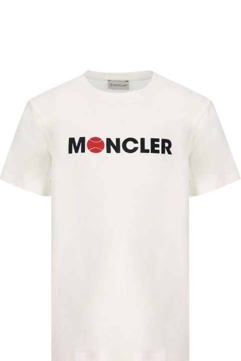 Sale for Kids Moncler Flocked Logo Crewneck T-shirt