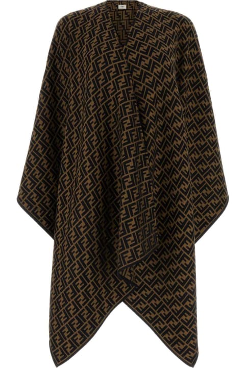 Fendi Scarves & Wraps for Women Fendi Printed Wool Blend Cape