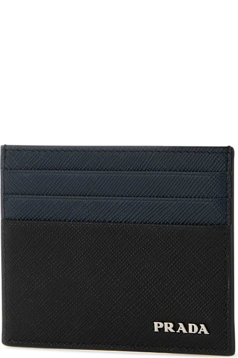 Sale for Men Prada Two-tone Leather Card Holder