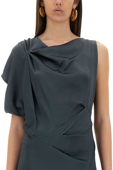 Victoria Beckham فساتين لـ السيدات Victoria Beckham Asymmetrical Draped Midi Dress