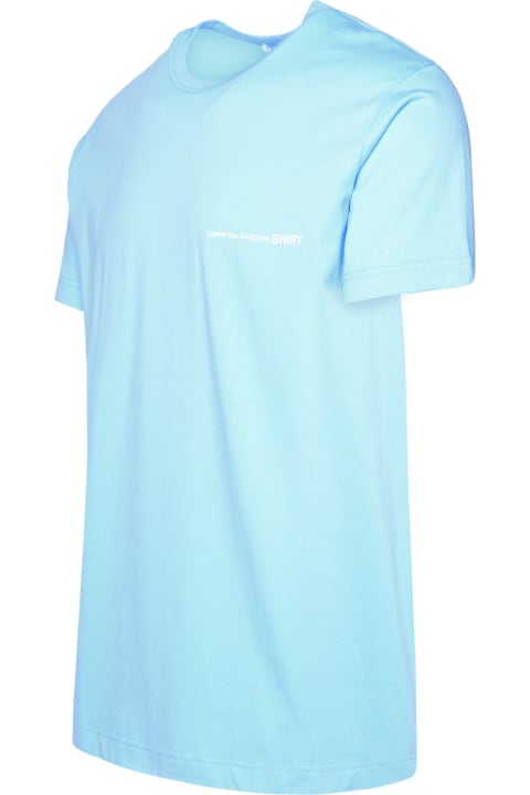 Comme des Garçons Shirt Topwear for Men Comme des Garçons Shirt Light Blue Cotton T-shirt