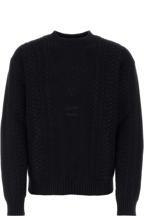 Fashion for Men Versace Black Cotton Blend Sweater