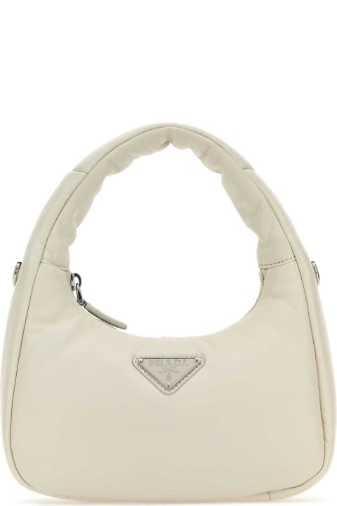 Bags Sale for Women Prada White Nappa Leather Mini Prada Soft Handbag