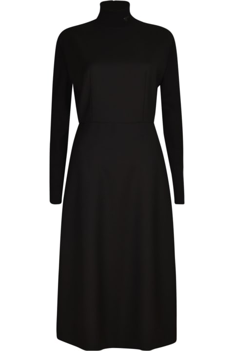 Prada Dresses for Women Prada Neck Plaque Logo Dress
