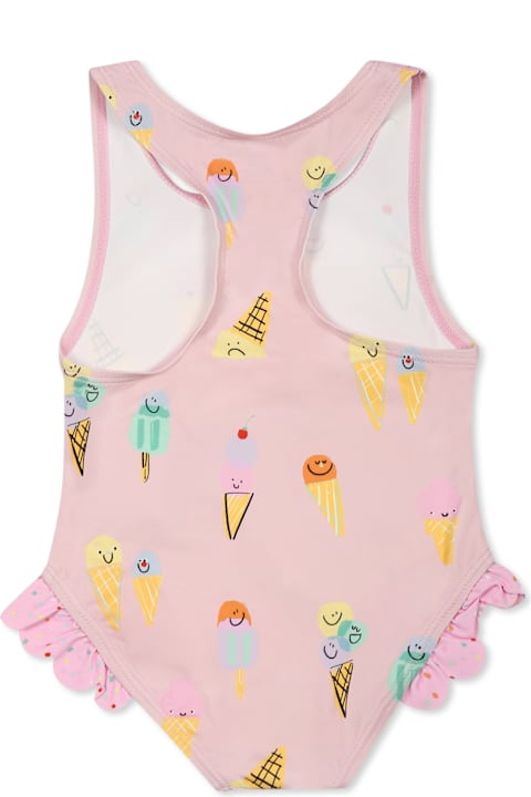 Stella McCartney Kids Swimwear for Baby Girls Stella McCartney Kids Pink Swimsuit For Baby Girl With Ice Cream