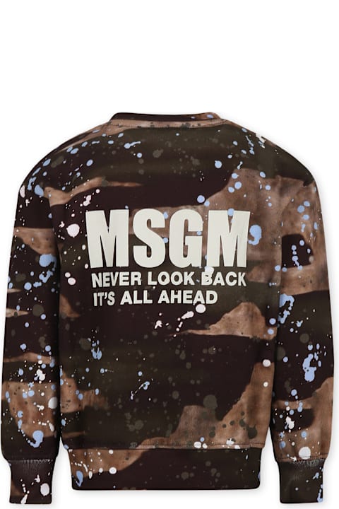 Homeware MSGM Brown Sweatshirt For Boy With Logo