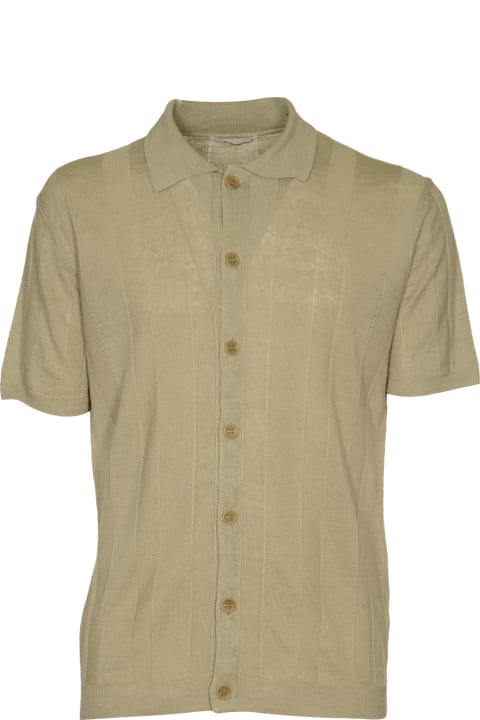 メンズ Kangraのシャツ Kangra Stripe Stitched Buttoned Polo Shirt