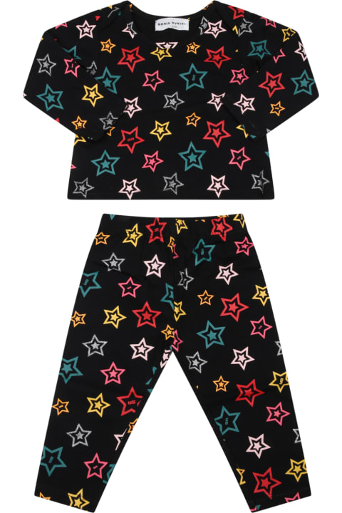 Black Set For Baby Girl With Stars
