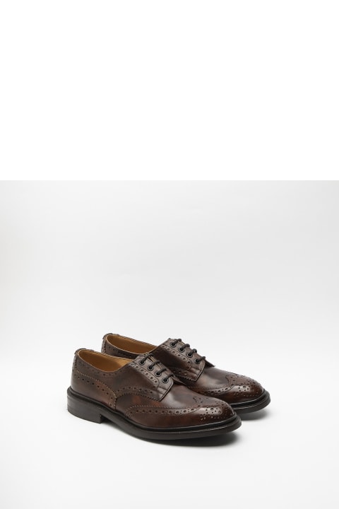 Tricker's Loafers & Boat Shoes for Men Tricker's Bourton Dark Brown Museum Calf Derby Shoe
