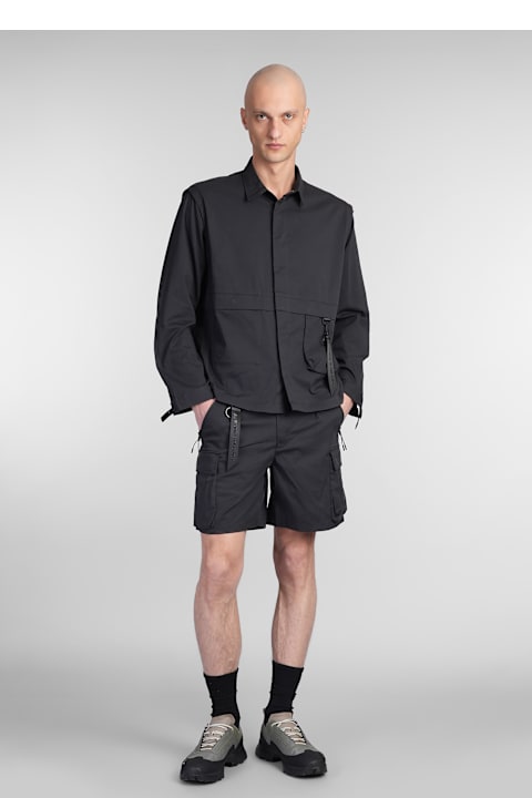 Alpha Industries الملابس لـ القسم الرجالي Alpha Industries Utility Overshirt Shirt In Black Cotton