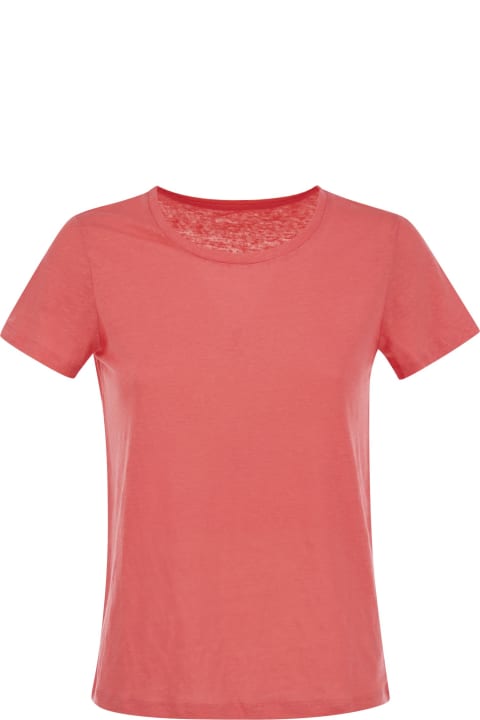 Fashion for Women Majestic Filatures Crew-neck T-shirt In Linen And Short Sleeve