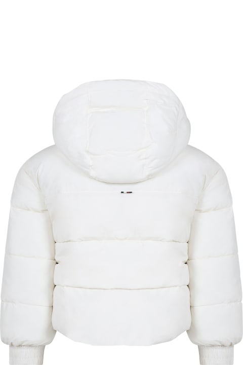 Tommy Hilfiger Coats & Jackets for Girls Tommy Hilfiger Ivory Down Jacket For Girl With Logo