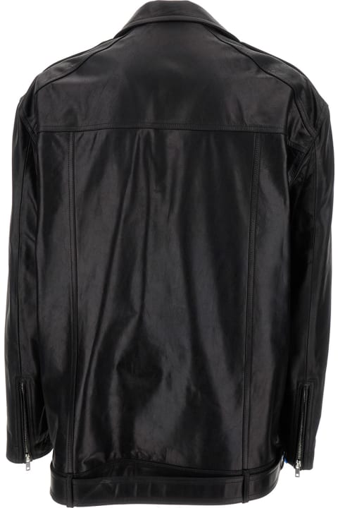 Coats & Jackets for Women Rick Owens Black 'luke Stooges' Biker Jacket In Leather Woman