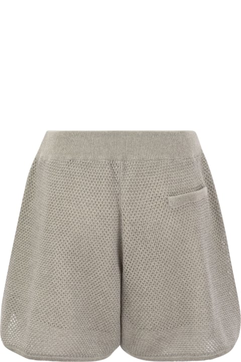 Brunello Cucinelli Pants & Shorts for Women Brunello Cucinelli Sparkling Net Knit Cotton Shorts