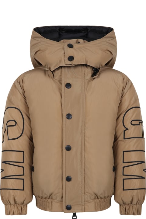 MSGM Coats & Jackets for Boys MSGM Beige Down Jacket For Boy With Logo