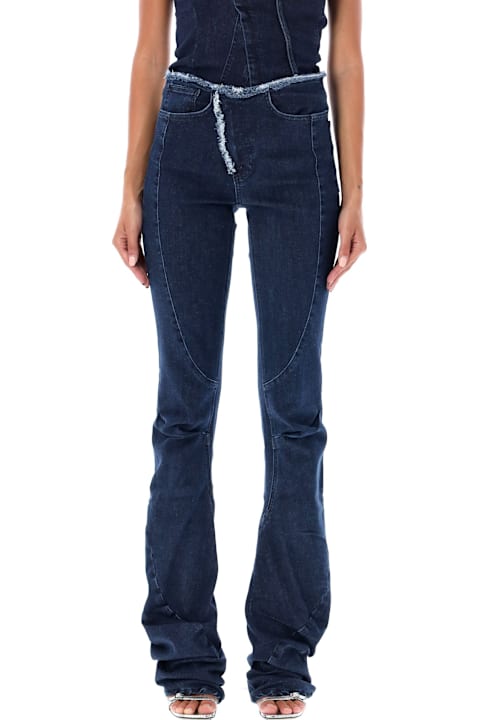 Ottolinger Jeans for Women Ottolinger Raw-edge Drape Denim Pants