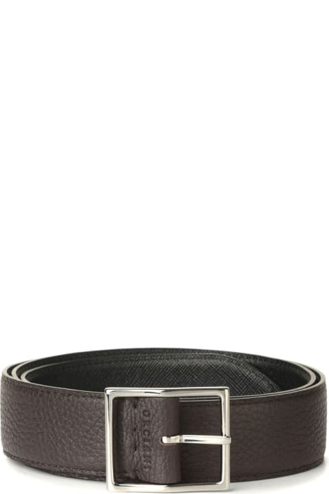 Orciani for Men Orciani Brown Hammered Leather Belt