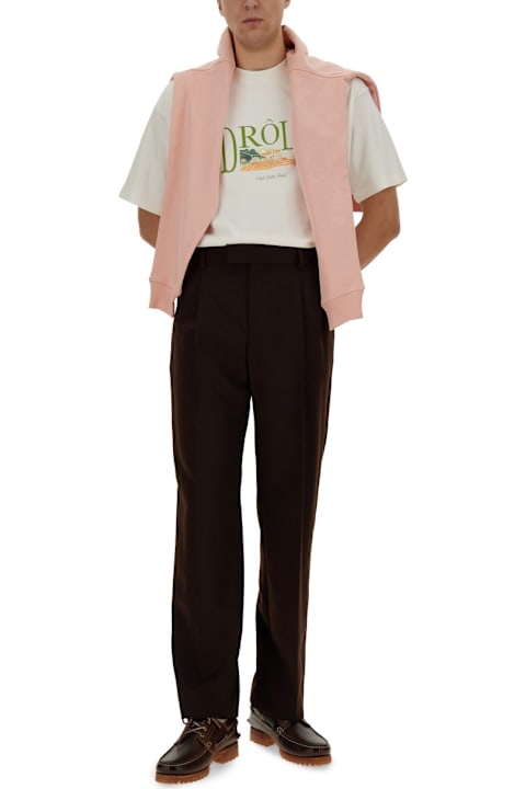 Drôle de Monsieur Topwear for Men Drôle de Monsieur Tennis Court Print T-shirt