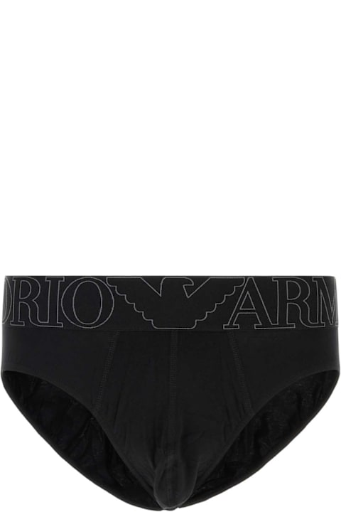 キッズ新着アイテム Emporio Armani Black Stretch Cotton Brief