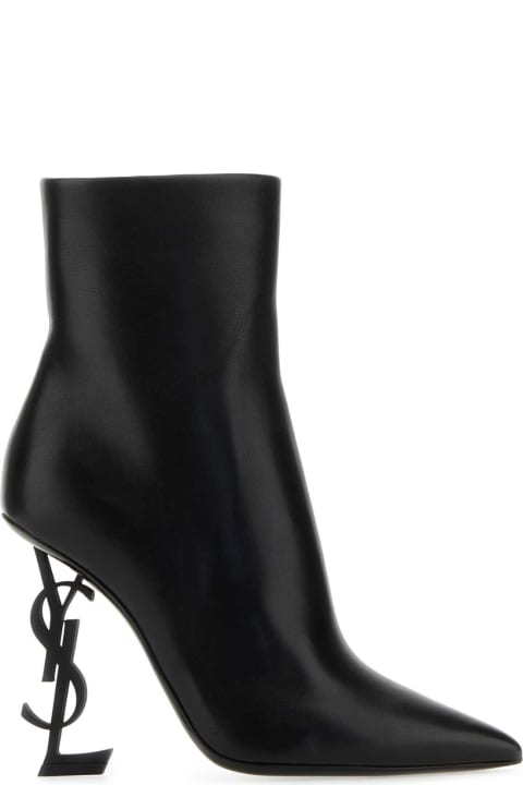 Fashion for Women Saint Laurent Black Leather Opyum 110 Ankle Boots