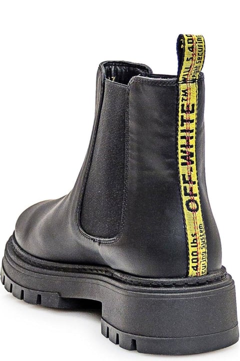 Shoes for Boys Off-White Round Toe Ankle Boots