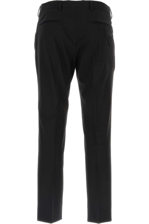 Pants for Men Prada Black Stretch Wool Pant