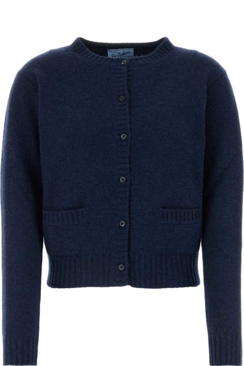 Prada Fleeces & Tracksuits for Women Prada Navy Blue Cashmere Cardigan