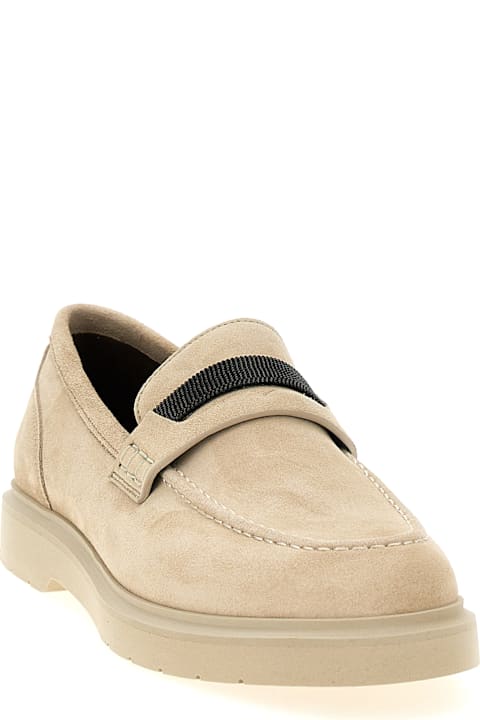 Flat Shoes for Women Brunello Cucinelli Loafers With Monile Detail In Suede