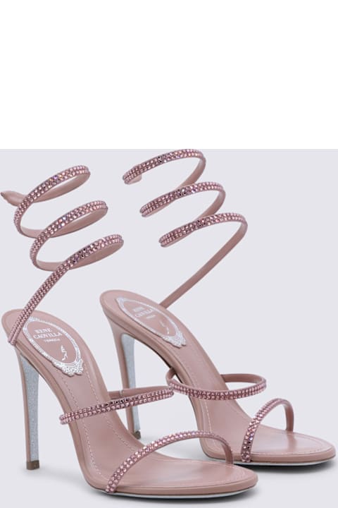 René Caovilla Pink Leather Cleo Sandals