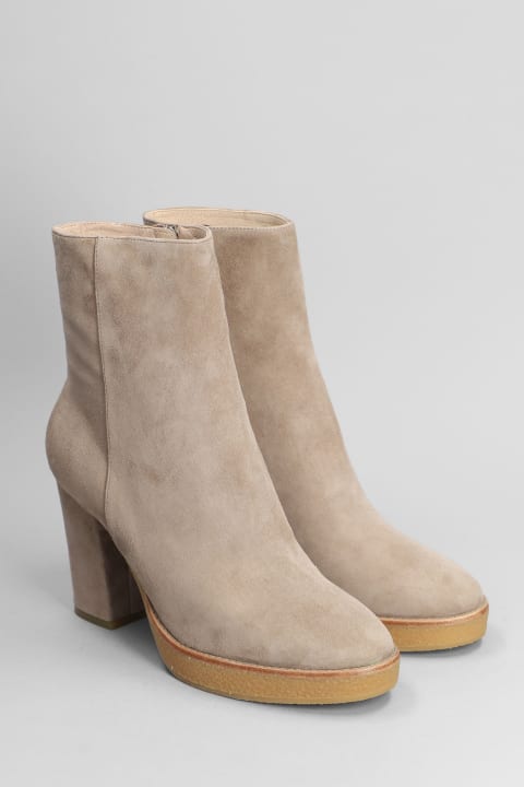 Lola Cruz Boots for Women Lola Cruz High Heels Ankle Boots In Taupe Suede