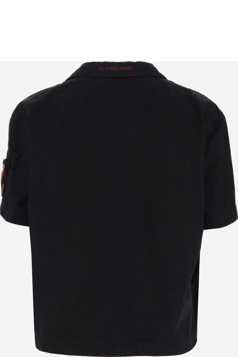 44 Label Group Shirts for Men 44 Label Group Cotton Denim Short Sleeve Shirt