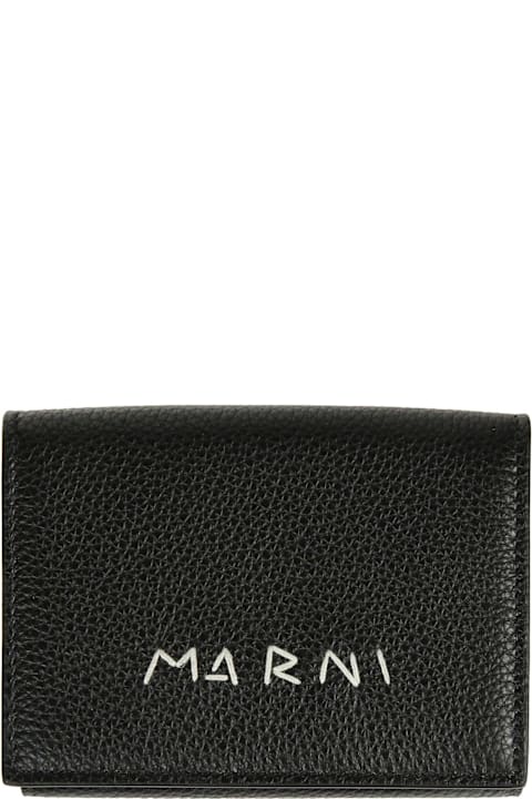 Marni محافظ لـ السيدات Marni Logo-embroidered Tri-fold Wallet