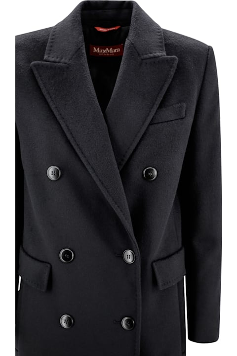 Coats & Jackets for Women Max Mara Studio Long Double-breasted Wool Coat