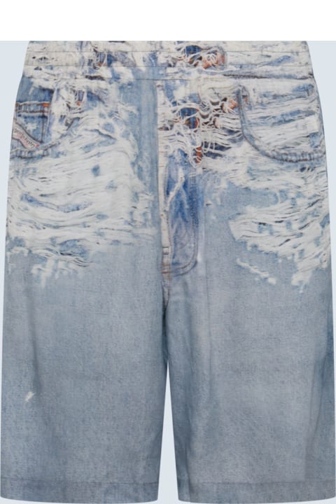 Diesel Pants for Men Diesel Light Blue Viscose Denim Shorts